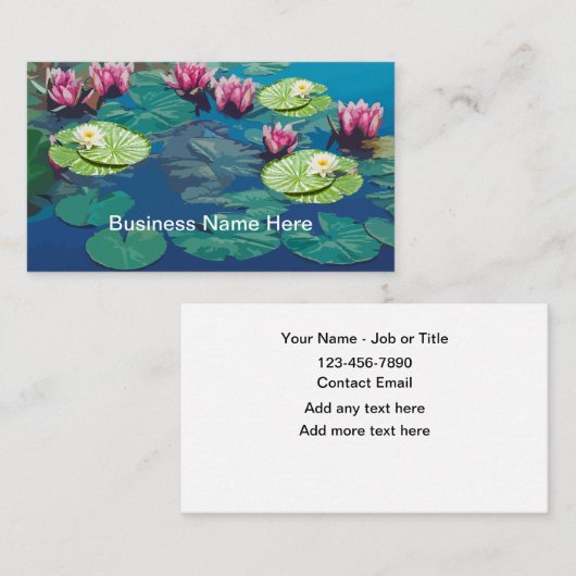 Naturelischer Teich Massage Wellness Business Card Visitenkarte (Vorne/Hinten)