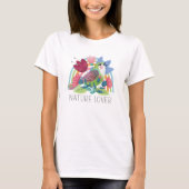 Naturellab Blume Wasserfarben Vogelgezwitscher T-Shirt (Vorderseite)