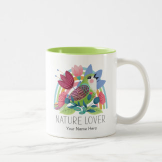 Naturellab Blume Wasserfarben Vogelgezwitscher Zweifarbige Tasse