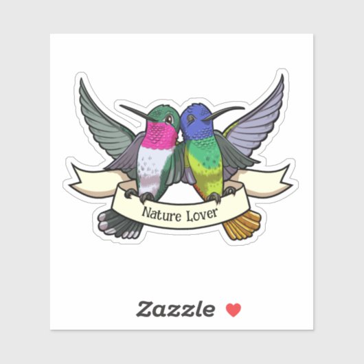 Naturelüberfarbener Hummingbirds Cartoon Aufkleber (Blatt)