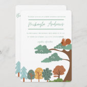 Naturemotivierte Baby-Dusche Einladung (Vorne/Hinten)