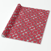 Natureprint Rot und Silberverpackungspapier Geschenkpapier (Ungerollt)