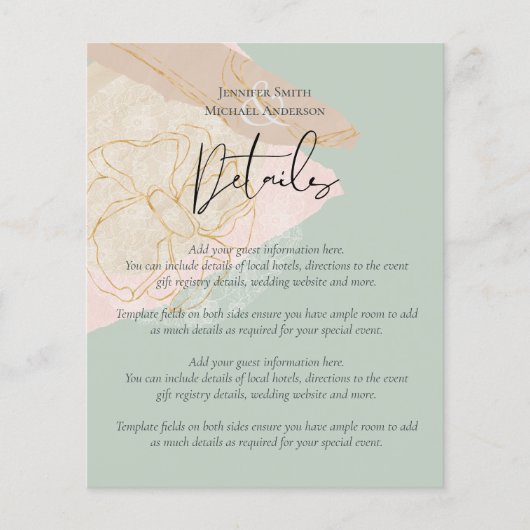 Naturerdraht Dusty Rose Blush Pink Hochzeit (Vorderseite)