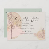 Naturerdumlaufbahn Rose Erdung Save the Date Postkarte (Vorne/Hinten)