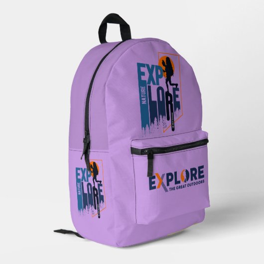 Naturerforschung | Druckknopfbeutel (Frauen) Bedruckter Rucksack (Rückseitige Ecke links)