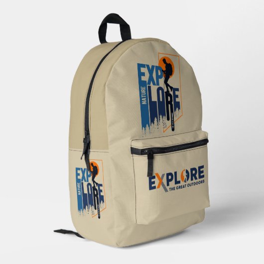 Naturerforschung | Gedruckter Rucksack (Männer) (Rückseitige Ecke links)