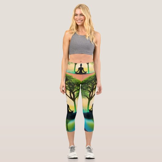 Nature's Balance: Wellness-Leggings für Frauen Capri Leggings (Vorderseite)