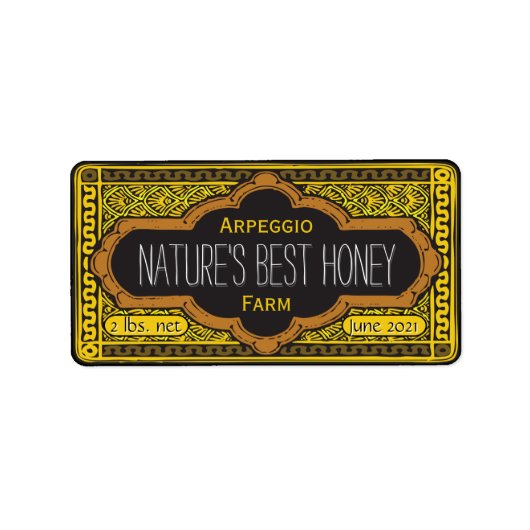 Natures Best Honey Jar Personalisiert Adressaufkleber (Vorne)