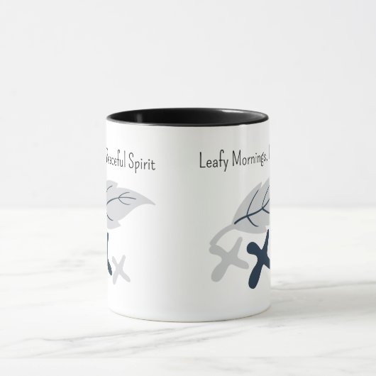 "Nature's Brew, Spirit's View" with Leaf Design Tasse (Zentrum)