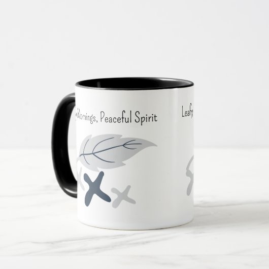 "Nature's Brew, Spirit's View" with Leaf Design Tasse (Vorderseite Links)