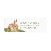 Nature's Delight Baby Shower Bunny Address Label (Vorne)
