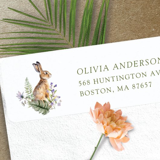 Nature's Delight Baby Shower Bunny Address Label