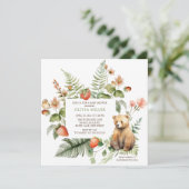 Nature's Delight Bear Baby Dusche Einladung (Stehend Vorderseite)