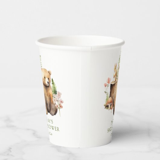 Nature's Delight Bear Baby Dusche Pappbecher (Rechts)