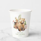 Nature's Delight Bear Baby Dusche Pappbecher (Vorderseite)