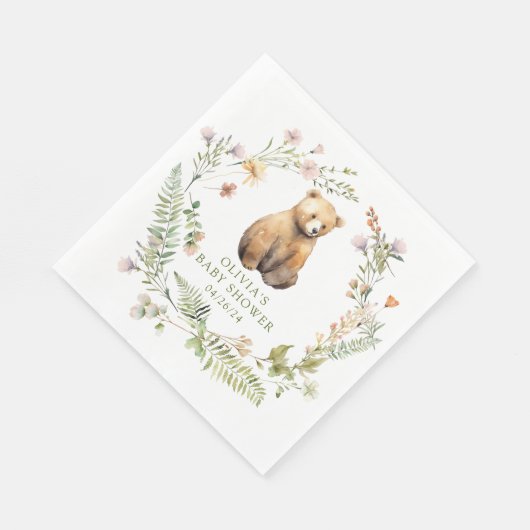 Nature's Delight Bear Baby Dusche Serviette (Ecke)