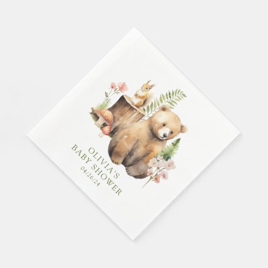 Nature's Delight Bear Baby Dusche Serviette (Ecke)