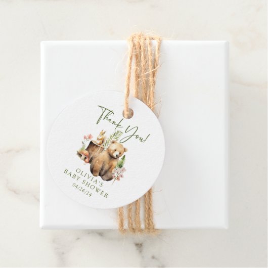 Nature's Delight Bear Baby Shower Gefallen Geschen Geschenkanhänger (Beispiel)