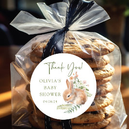 Nature's Delight Bunny Baby Dusche Runder Aufkleber