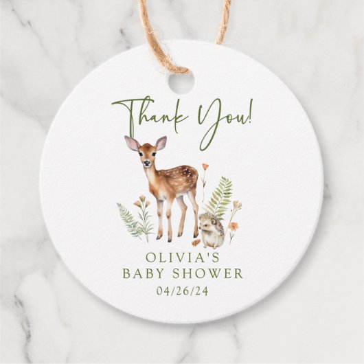 Nature's Delight Deer Baby Duwer Gefallen Geschenk Geschenkanhänger (Vorderseite)
