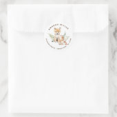 Nature's Delight Fox Baby Shower-Adressetikett Runder Aufkleber (Tasche)