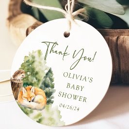 Nature's Delight Fox Baby Shower Gefallen Geschenk Geschenkanhänger