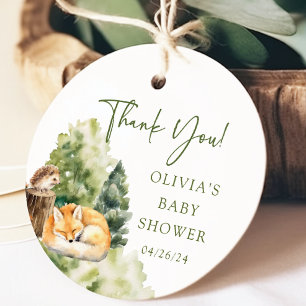 Nature's Delight Fox Baby Shower Gefallen Geschenk Geschenkanhänger