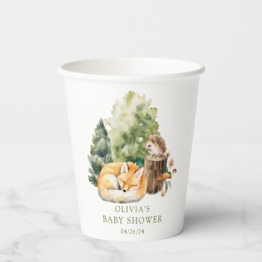 Nature's Delight Fox Babydusche Pappbecher (Rückseite)