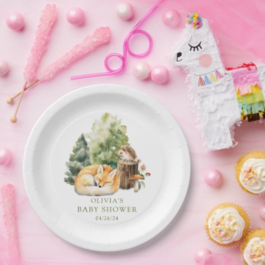 Nature's Delight Fox Babydusche Pappteller (Party)