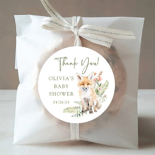 Nature's Delight Fox Babydusche Runder Aufkleber