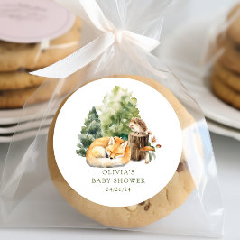 Nature's Delight Fox Babydusche Runder Aufkleber