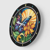 Nature's Embrace" - Schmetterling & Blume Große Wanduhr (Winkel)
