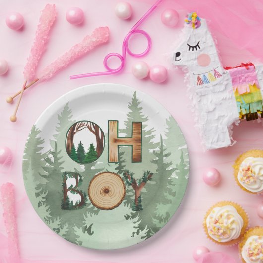 Nature's Expression: Oh Boy Baby Shower Pappteller (Party)