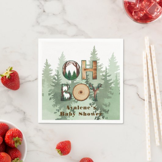 Nature's Expression: Oh Boy Baby Shower Serviette (Beispiel)