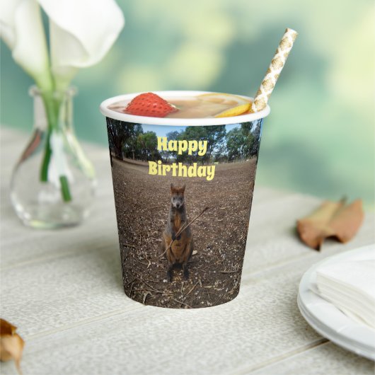 "Nature's Fast: A Wallaby's Snack Break" Pappbecher (In Situ)