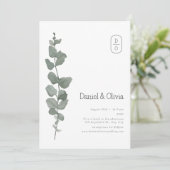 Nature's Grace: Blätter in grüner Wasserfarbe Hoch Einladung (Stehend Vorderseite)