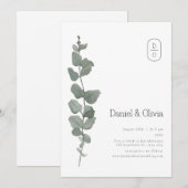 Nature's Grace: Blätter in grüner Wasserfarbe Hoch Einladung (Vorne/Hinten)