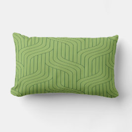 Nature's Green Geometric Line Throw Pillow Lendenkissen