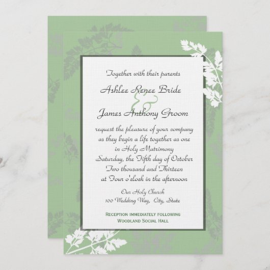 Nature's Lace Wedding Einladung (Vorne/Hinten)