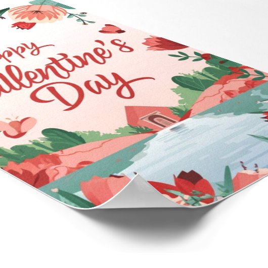 Nature's Liebe Symphony Valentine's Day Poster (Ecke)