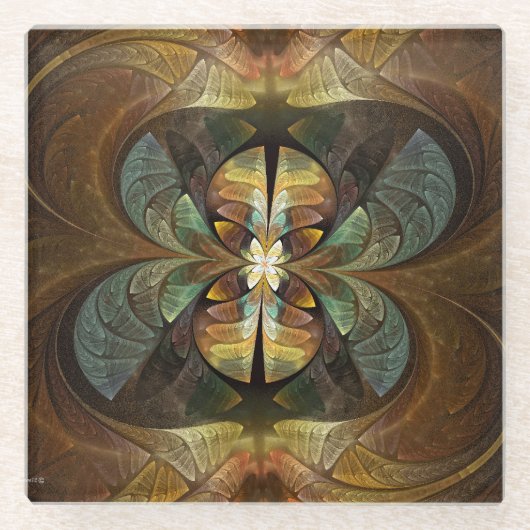 Natures Matrix Bumble Bee Abstrakt Glasuntersetzer (Vorderseite)