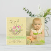 Nature's Nest Foto Geburtstagsparty Einladung (Stehend Vorderseite)