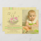 Nature's Nest Foto Geburtstagsparty Einladung (Vorne/Hinten)