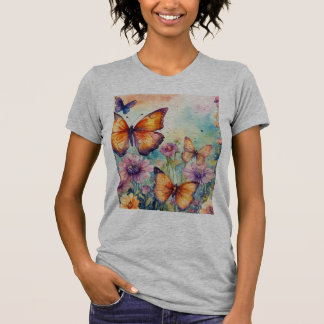 Nature's Palette: T - Shirt der Schmetterlingsflas
