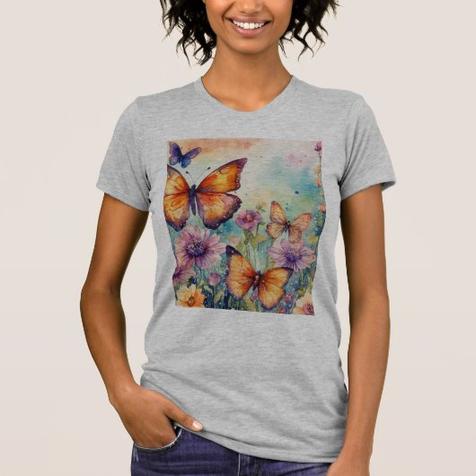 Nature's Palette: T - Shirt der Schmetterlingsflas (Vorderseite)