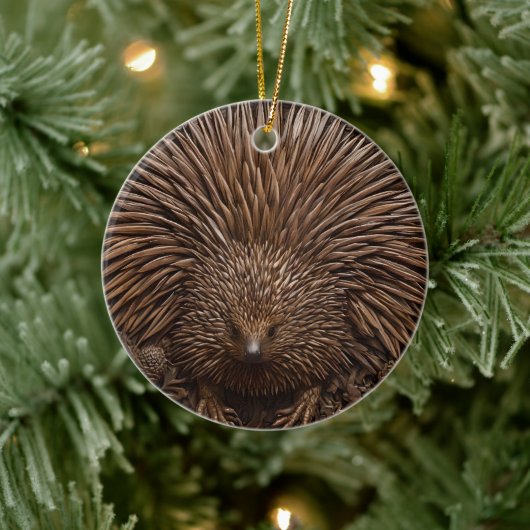 Nature's Quill: Das australische Echidna in Holz, Keramik Ornament (Baum)