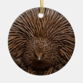 Nature's Quill: Das australische Echidna in Holz, Keramik Ornament (Vorne)