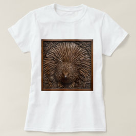 Nature's Quill: Das australische Echidna in Holz, T-Shirt