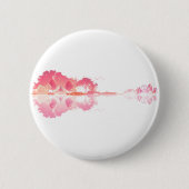 Nature's Song: Forest Landscape Gitarre Art Button (Vorderseite)