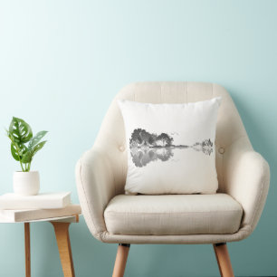 Nature's Song: Forest Landscape Gitarre Art Kissen